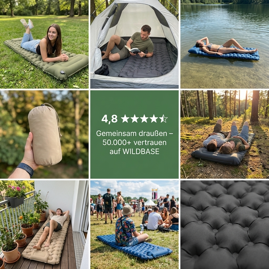 Wildbase — Isomatte mit integrierter Fußpumpe