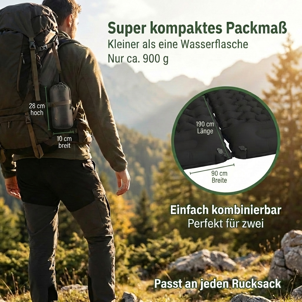 Wildbase — Isomatte mit integrierter Fußpumpe