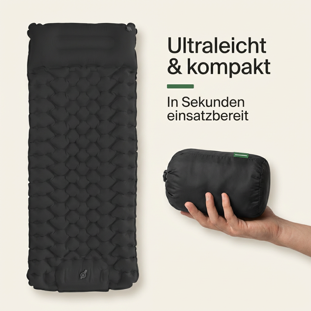 Wildbase — Isomatte mit integrierter Fußpumpe