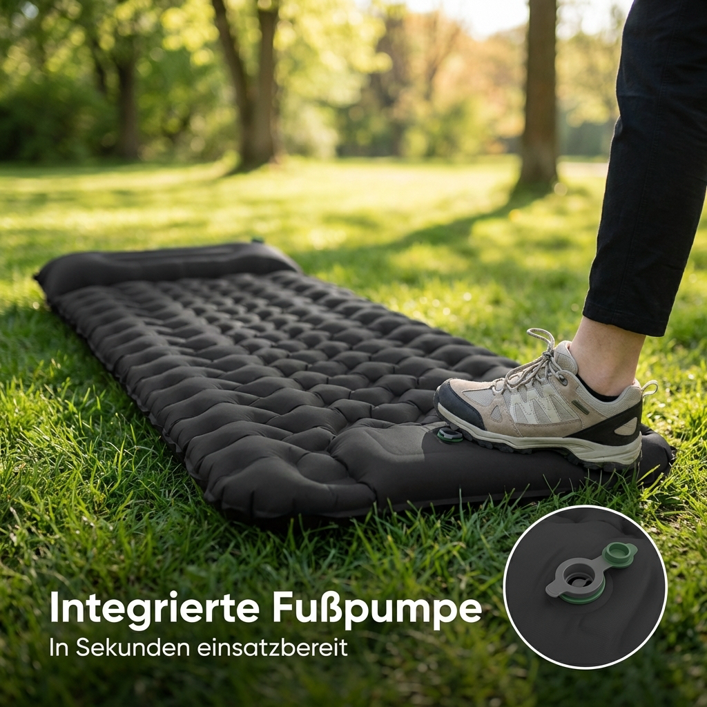 Wildbase — Isomatte mit integrierter Fußpumpe